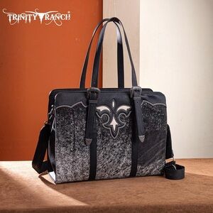 Trinity Ranch Cowhide Large Tote Bag